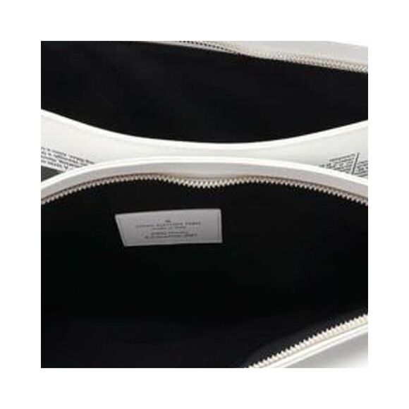 Pre Loved Louis Vuitton Newspaper Print Clutch Bag Women White - Picture 4 of 8